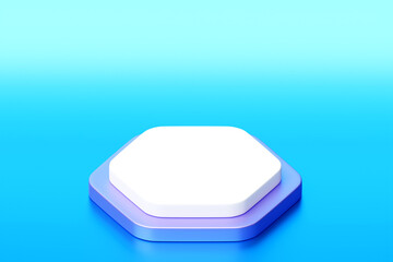 3D illustration, colorful turquoise podium background. Award ceremony concept. Stage background.