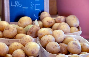baskets of fresh potatoes ready to take home for favorite potao treats