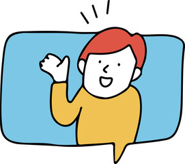 Obraz premium 会話する人 吹き出しの中のイラスト