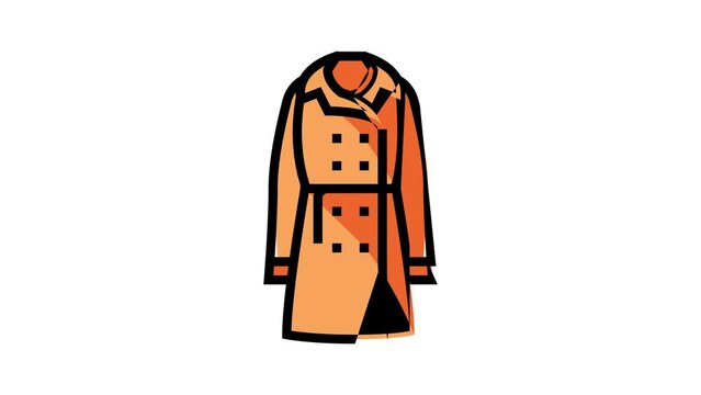 trench coat outerwear female color icon animation