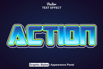 action text effect with graphic style and editable.