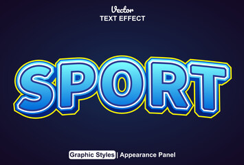 sport text effect with graphic style and editable.