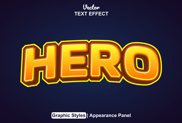 hero text effect with graphic style and editable.