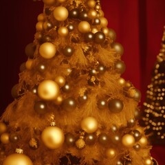 Christmas Ornaments with Black and Gold Sparkles and Decorations