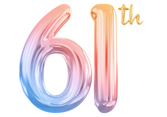 anniversary 61th number gradient 