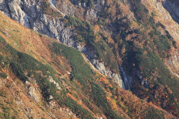 紅葉･剱岳･岩壁･立山連峰･北アルプス･山岳風景･登山