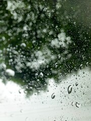 water drops on the clear window