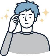 眉毛がきれいな男性　脱毛　メンズエステ　イラスト