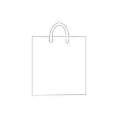 Shopping bag line art isolated on white background - vector. coloring Page Isolated for Kids.