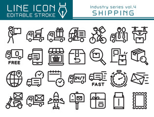 ラインアイコン　産業シリーズvol.4　宅配・郵便
