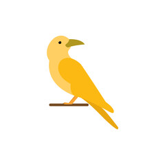 Yellow bird icon isolated on white background. bird icon isolated on white background. Perfect for coloring book, textiles, icon, web, painting, books, t-shirt print.