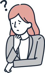 疑問　はてな　女性　イラスト