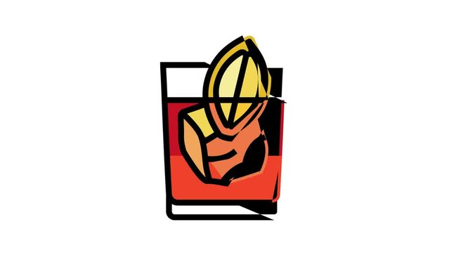 negroni cocktail glass drink color icon animation