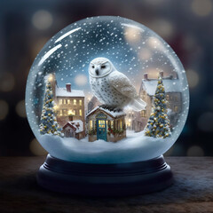 Obraz premium snow globe with owl