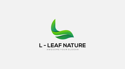 Creative Letter L leaf Logo Design template vector