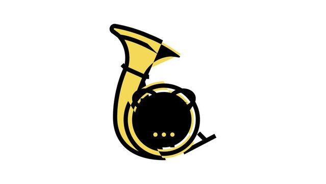 horn orchestra musician instrument color icon animation
