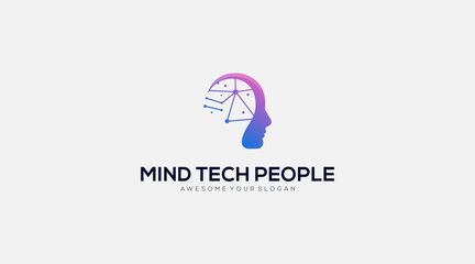 Mind Tech People Logo design template illustration