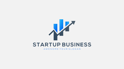 Finance start up Business grow logo design symbol icon