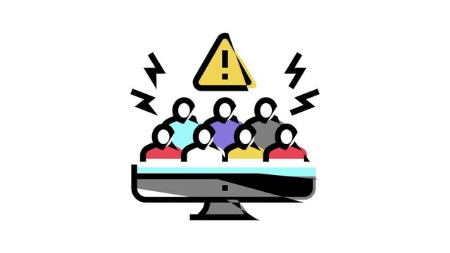 social boycott color icon animation