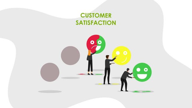 Customers showing satisfaction with expression