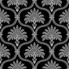 Asian damask wallpaper pattern design