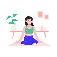 A flat illustration of meditation