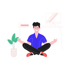A flat illustration of meditation