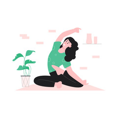A flat illustration of meditation
