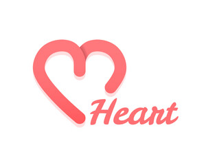 Heart icon or emblem, white background