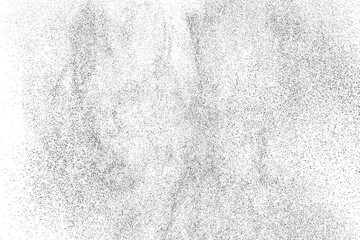 Distressed black texture. Dark grainy texture on white background. Dust overlay textured. Grain noise particles. Rusted white effect. Grunge design elements. Vector illustration, EPS 10.