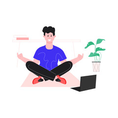 A flat illustration of meditation