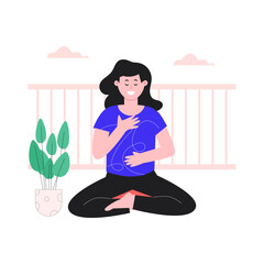 A flat illustration of meditation