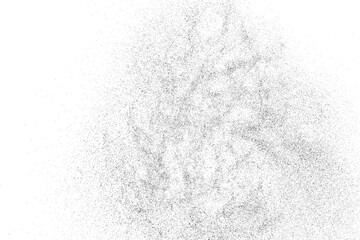 Distressed black texture. Dark grainy texture on white background. Dust overlay textured. Grain noise particles. Rusted white effect. Grunge design elements. Vector illustration, EPS 10.