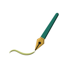 fountain pen of color style design vector template