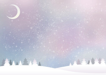 冬の水彩風景色