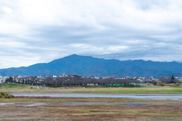 神奈川県を流れる相模川の風景
