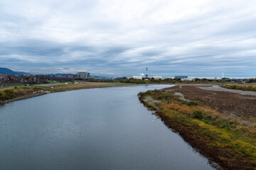 Fototapeta na wymiar 神奈川県を流れる相模川の風景
