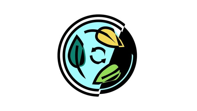 biodegradable cosmetic color icon animation