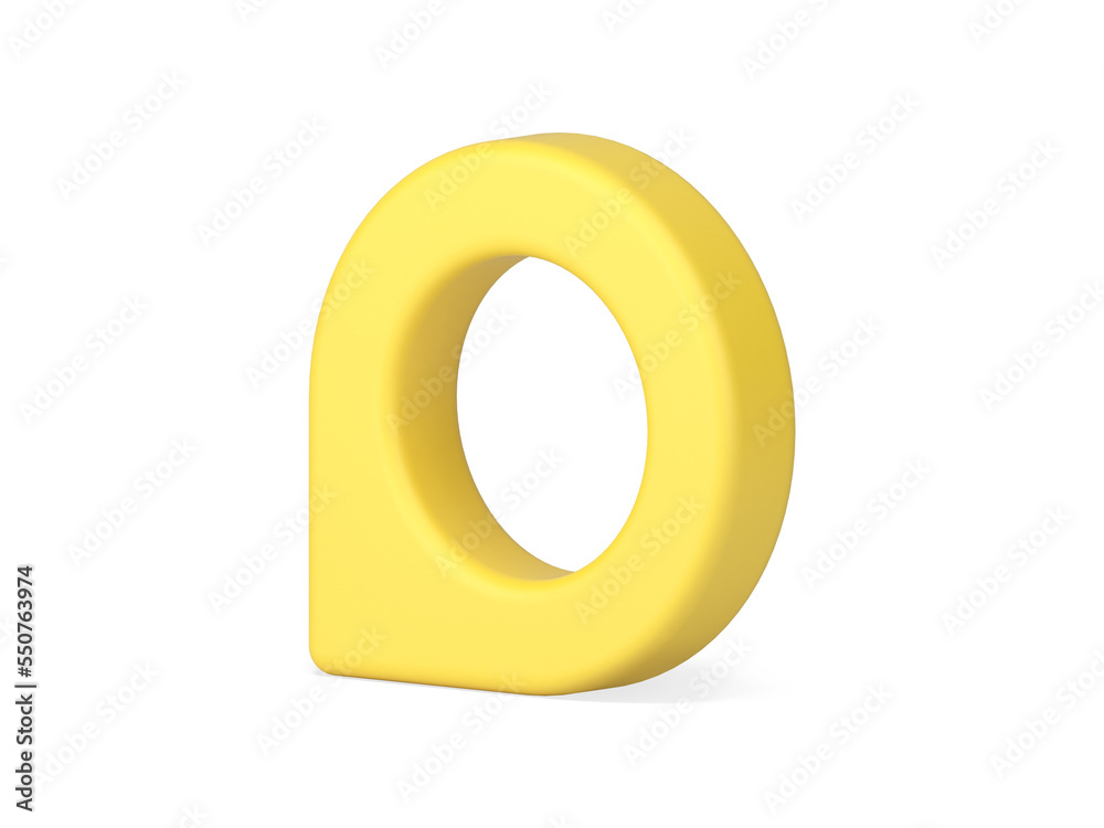 Poster yellow map pointer 3d icon. web navigation symbol with position location