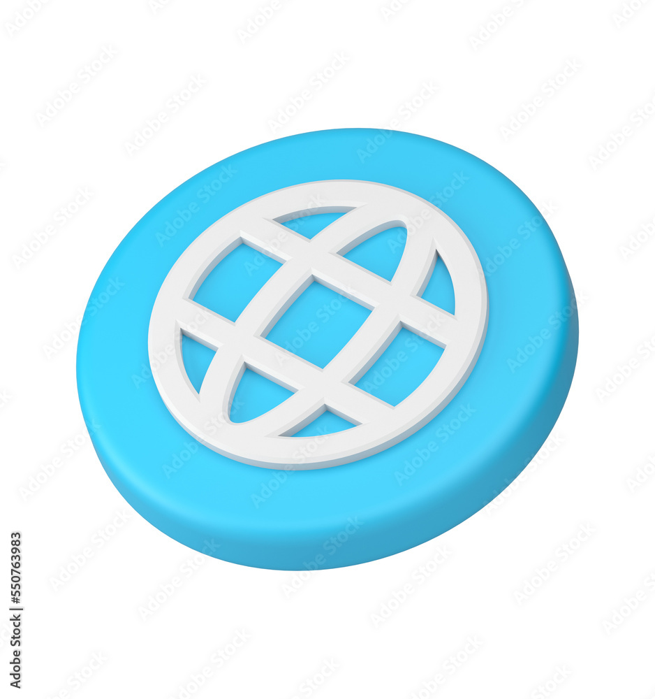 Poster website address connection internet network search globe grid planet blue button 3d icon
