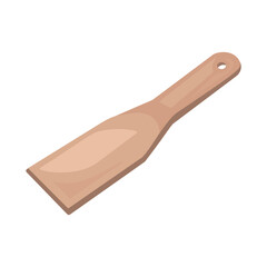 Vector spoon, kitchen utensil icon. Wooden Spoon on a white background.