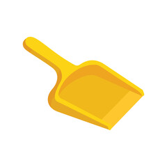 Cleaning scoop flat vector illustration. Household cleaning tool isolated on white background