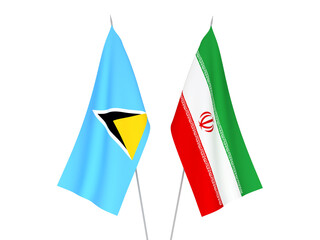 Iran and Saint Lucia flags