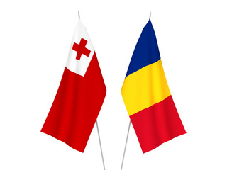 Romania and Kingdom of Tonga flags