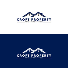croft property logo, real estate and minimalist logo - obrazy, fototapety, plakaty