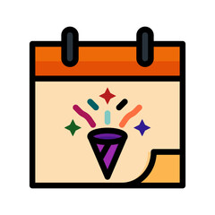 calendar event icon with lineal color style vector