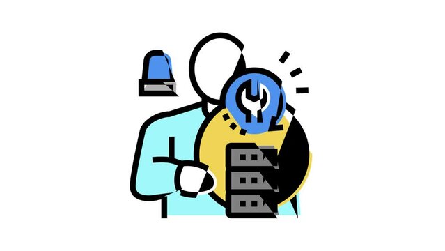 emergency recovery color icon animation