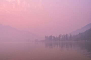 Shikara boat against beautiful and vibrant colorful background