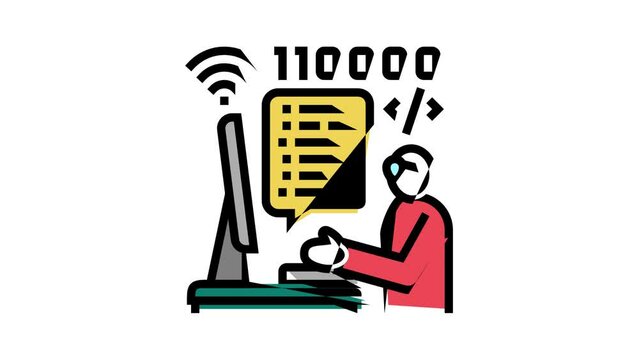 developer freelance color icon animation