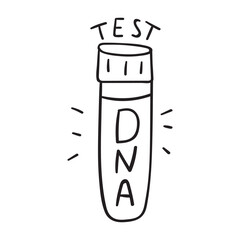 DNA test. Medical concept. Black color outline icon. 
